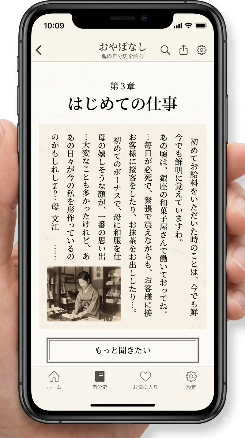 スマホで読める自分史の章「はじめての仕事」
